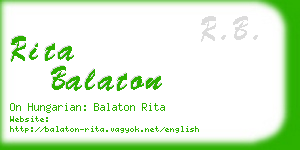 rita balaton business card